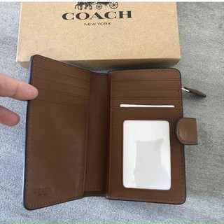 Ví medium corner zip wallet C.@.a.chi brown canvas