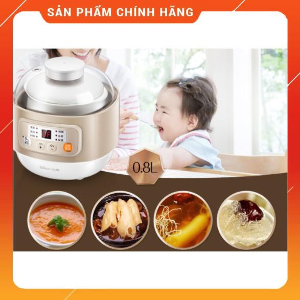 Nồi nấu cháo, ninh, hầm, hấp cách thủy Bear DDZ-A08D1, sử dụng gốm sứ cao cấp