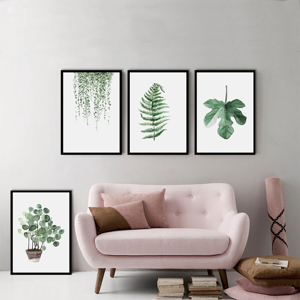 13 * 18cm Cây xanh Canvas Art In Poster Green Leaf Canvas Vẽ tranh tường Trang trí nội thất