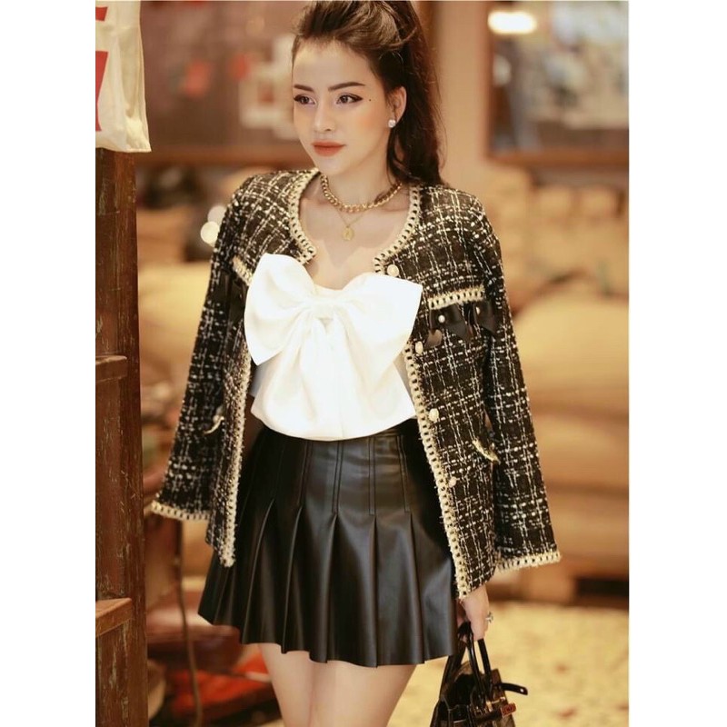 Áo Dạ Tweed 👄 Siêu Phẩm Áo Dạ Tweed Nơ Túi Cao Cấp Siêu | BigBuy360 - bigbuy360.vn
