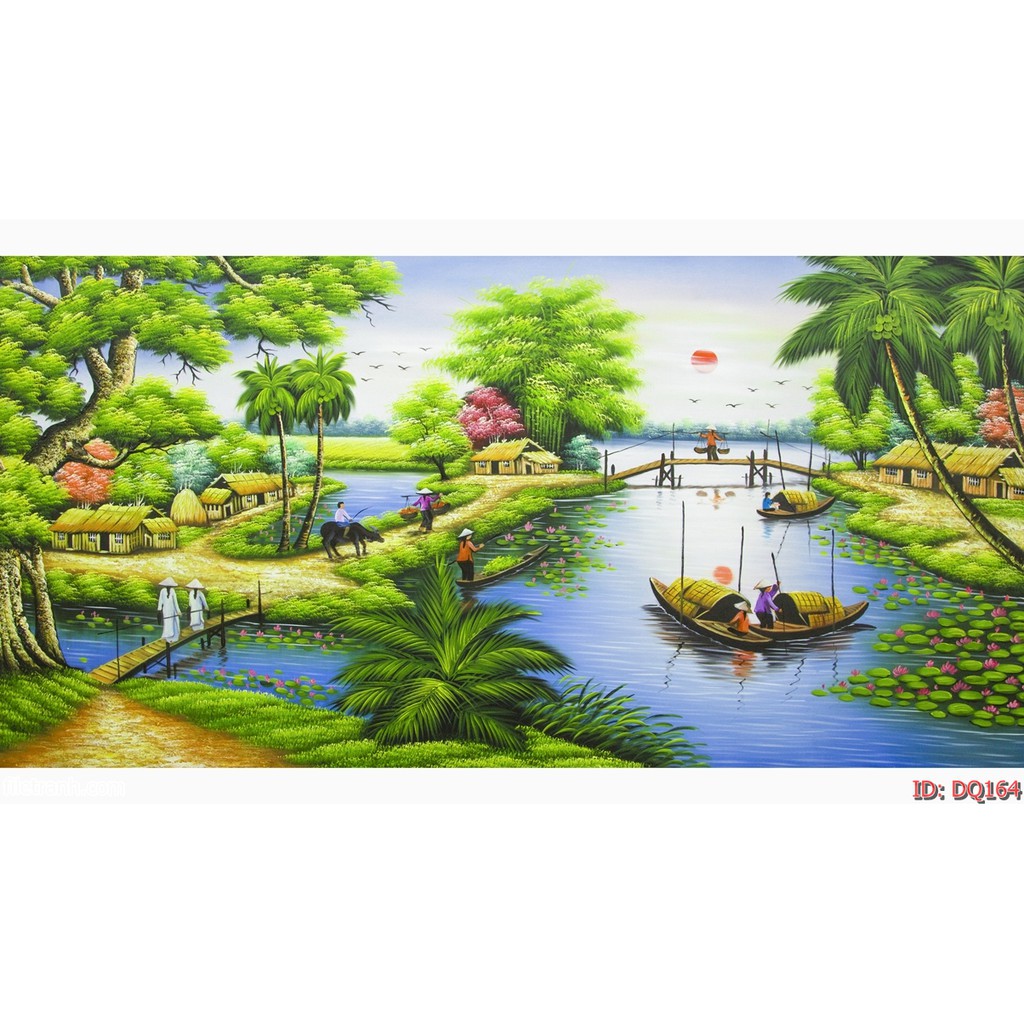 TRANH DÁN TƯỜNG 3D ĐỒNG QUÊ NHIỀU MẪU,TRANH LÀNG QUÊ DÁN TƯỜNG 3D