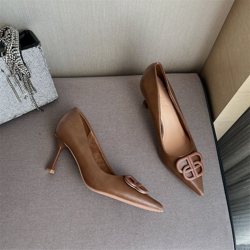 Giày Cao Gót Nữ- Giày Công Sở QBEL Da Mềm Mũi Nhọn 6p Thời Trang Full Box