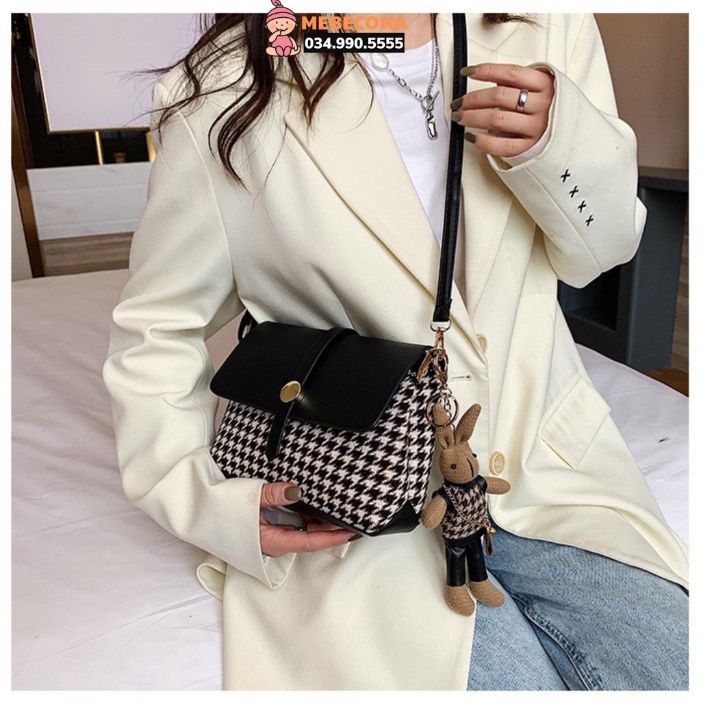 Túi xách nữ công sở, Túi đeo chéo Quảng Châu da kẻ sọc cao cấp, sang trọng, thời trang đẳng cấp COKABAG