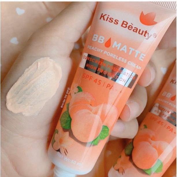 tuan76 Kem Nền Che Khuyết Điểm Chống Nắng SPF 45/PA+++ Kiss Beauty Pore BB Matte tuan76