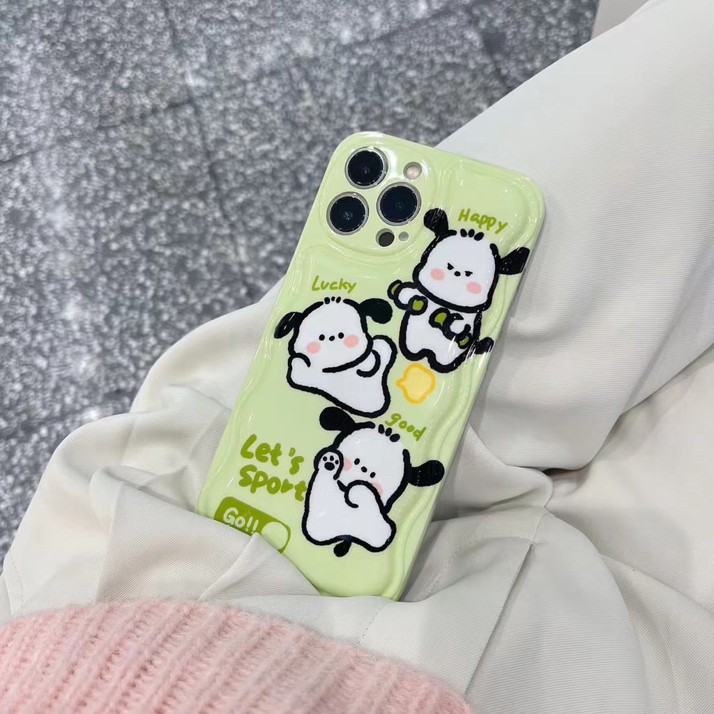 Ốp Điện Thoại Hình Chú Chó Hoạt Hình Màu Xanh Lá Cho Iphone 12 pro max 13 13 pro max11 pro max xs max xr x phone 7plus