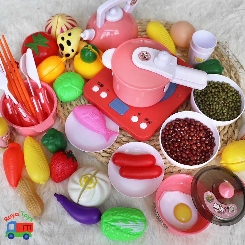 Đồ chơi nấu ăn cho bé gái bé trai Play House 36 chi tiết bằng nhựa ABS an toàn cho trẻ em, quà tặng sinh nhật