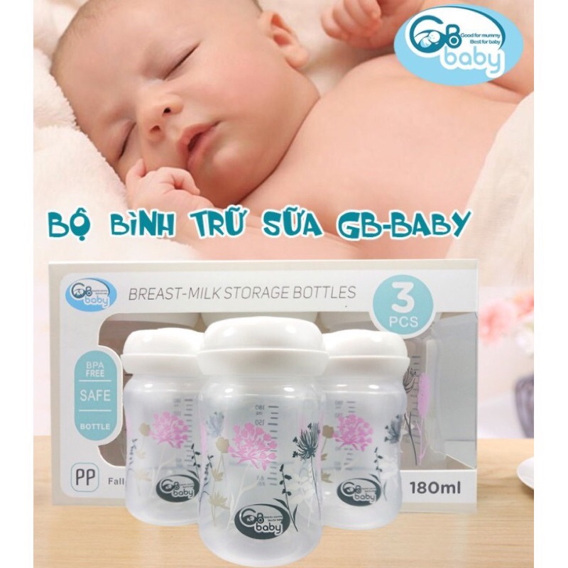 Bộ bình trữ sữa GB-Baby ( 3 bình 180ml/bộ)