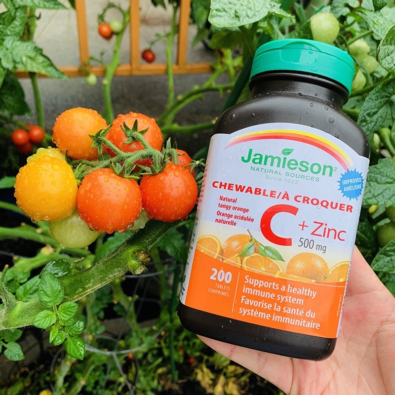 Viên uống bổ sung Vitamin Jamieson Vitamin C + Zinc 500mg 200 Viên nén