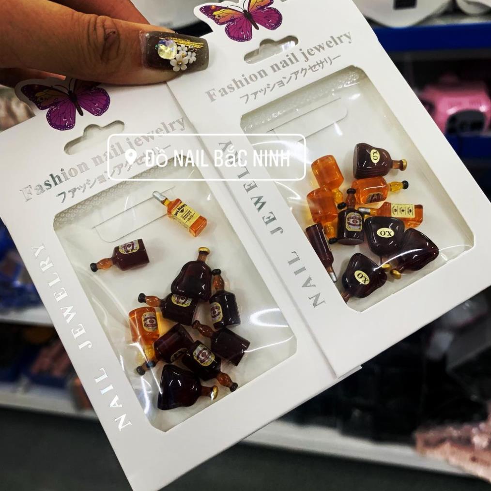 Charm Nơ Đen Trắng , Charm Nail Gắn Móng Siêu Xinh