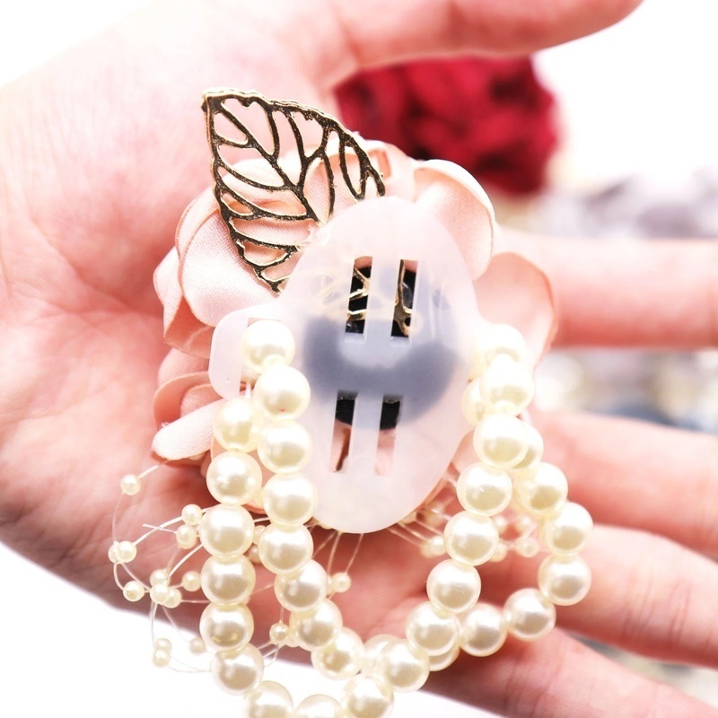 Vòng Hoa Đeo Cổ Tay Đính Hạt Ngọc Trai Giả Thanh Lịch Cho Phù Dâu/Phù Dâu