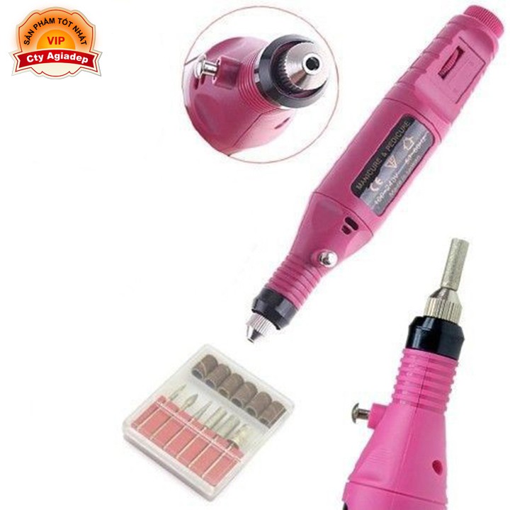 Máy mài đánh bóng móng tay AGD + Nhiều phụ kiện - Dụng cụ mài dũa móng tay chân tiệm Nails - S100