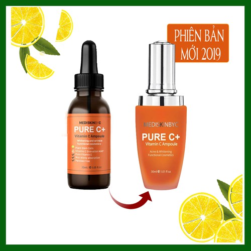 Serum MediskinbyC pure c ❤️freeship❤️ Tinh Chất Dưỡng Trắng Mờ Thâm Mediskin-By-C Pure C+ Vitamin C Ampoule 30ml