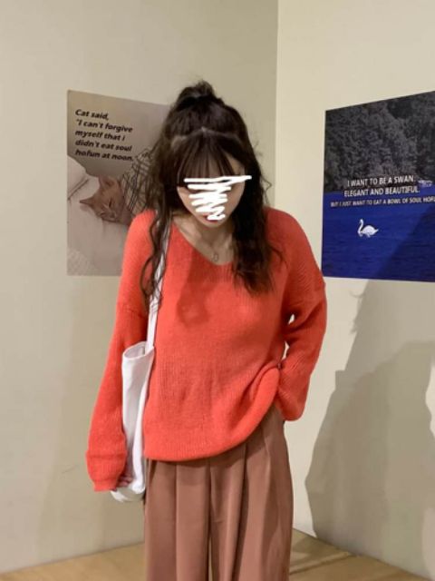 (Có sẵn)Áo len dài tay mù tạt xanh ulzzang