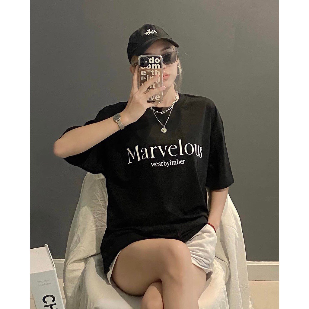 Áo thun unisex nam nữ MARVELOUS basic , áo phông oversize dáng rộng tay lỡ hiện đại cá tính kiểu dáng Hàn Quốc form rộng