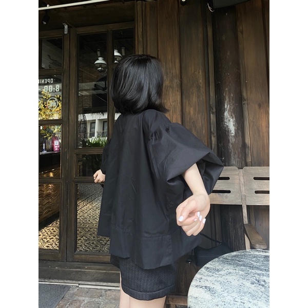 Mee.idstudio: Áo tay bồng xếp ly cổ| BOW TOP