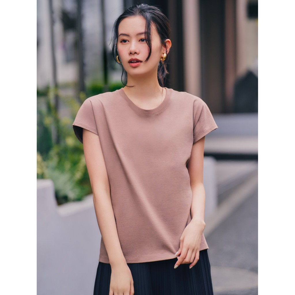 (UNIQLO Nhật chính hãng) Nữ - Áo thun cotton mịn cổ tròn tay kiểu Pháp