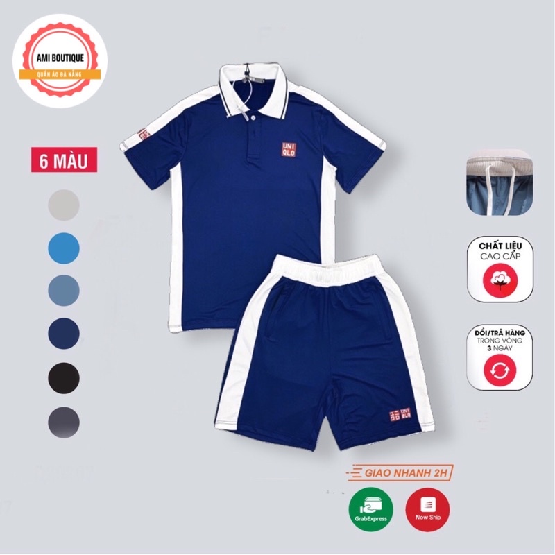 Bộ thể thao nam UNIQLO HOT NHẤT HÈ 2021, Chất vải mè thể thao co giãn 4 chiều