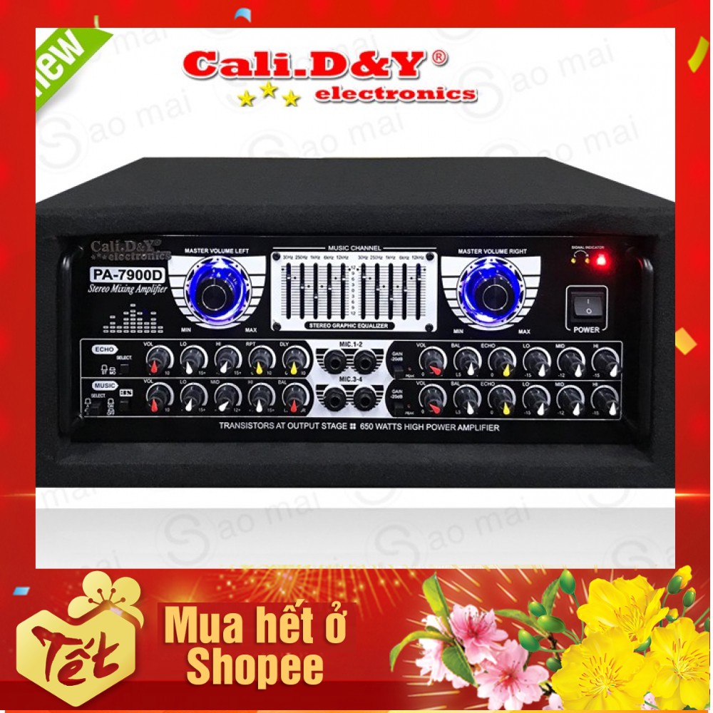 BÁN CHẠY--Amply Sân Khấu Karaoke Hội Thảo Gia Đình Cali.D&Y PRO-7900D ( Tặng USB Bluetooth + 2 Chống lăn Micro )