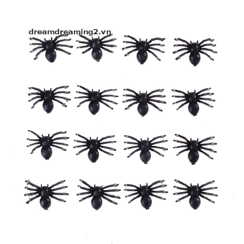 Set 50 Nhện Giả Bằng Nhựa Màu Đen Vui Nhộn Trang Điểm Halloween