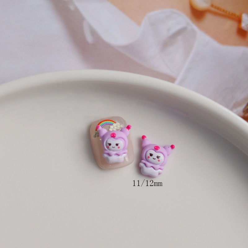 SANRIO Bộ 50 Phụ Kiện Trang Trí Móng Tay 3D Hình Động Vật Xinh Xắn