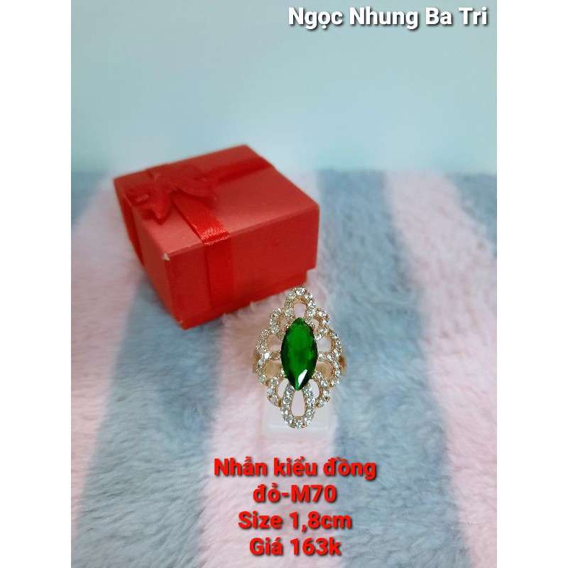 Nhẫn kiểu đính đá đồng đỏ-M70