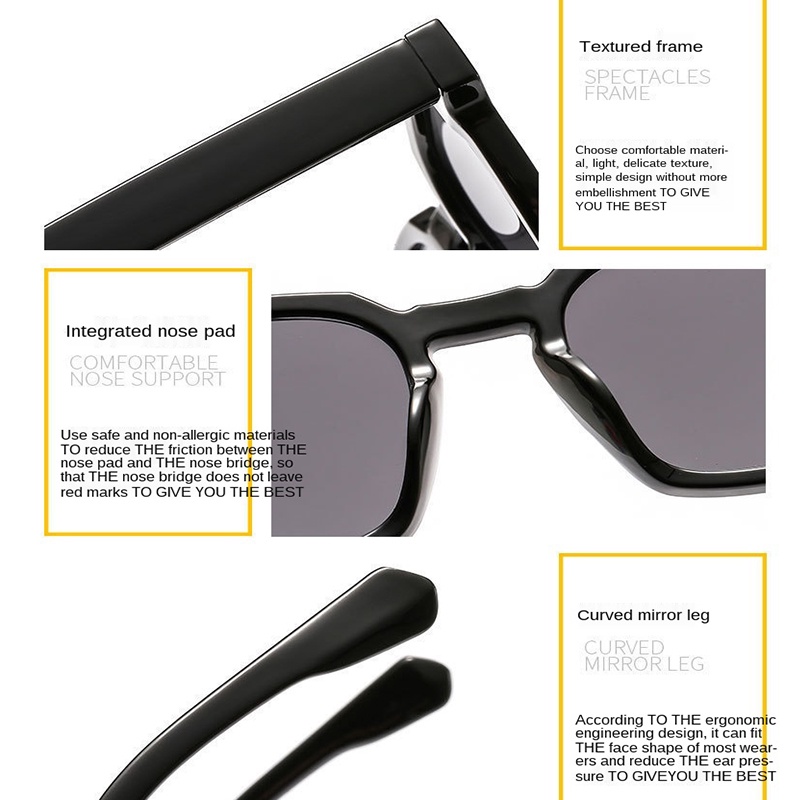 Kính Mát Hình Chữ Nhật Nhiều Màu Sắc Phong Cách Hàn Quốc Thời Trang Unisex