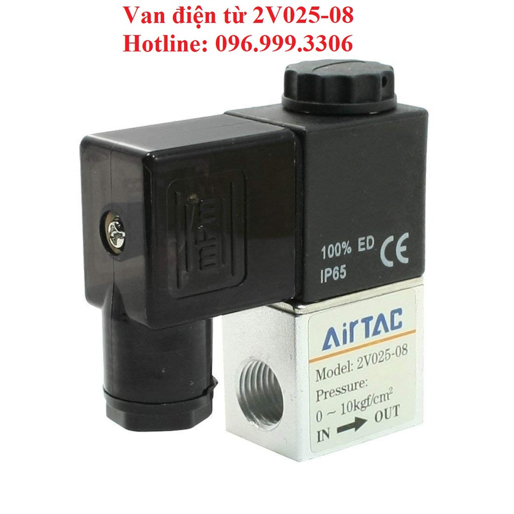 VAN ĐIỆN TỪ 2V025-08 KHÍ NÉN ( VAN 2/2 - 2 CỬA, 2 VỊ TRÍ - REN 13MM ) CUỘN COIL 24V , 220V GIÁ SỈ