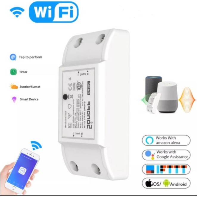 Công Tắc Thông Minh Sonoff Basic bản quốc tế, work with Google & Alexa. Chính Hãng