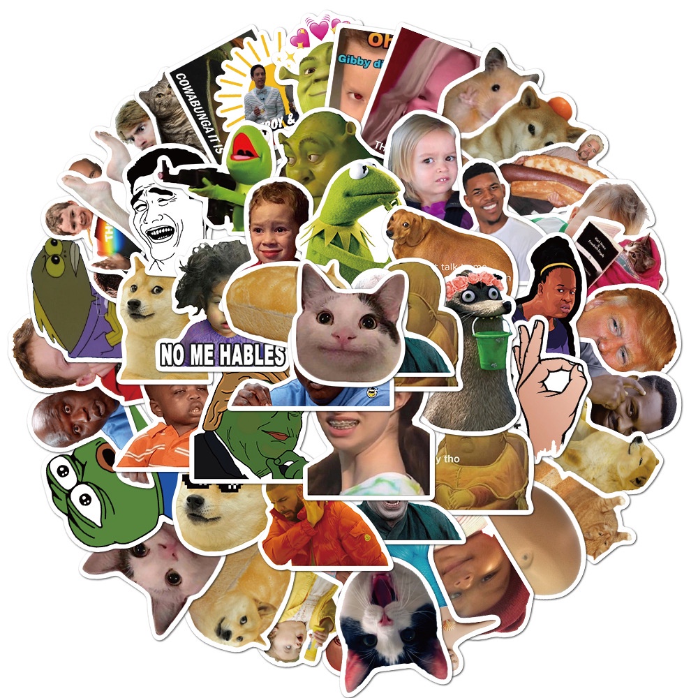 Bộ 10/50 Sticker Hoạt Hình Elmo Dán Trang Trí