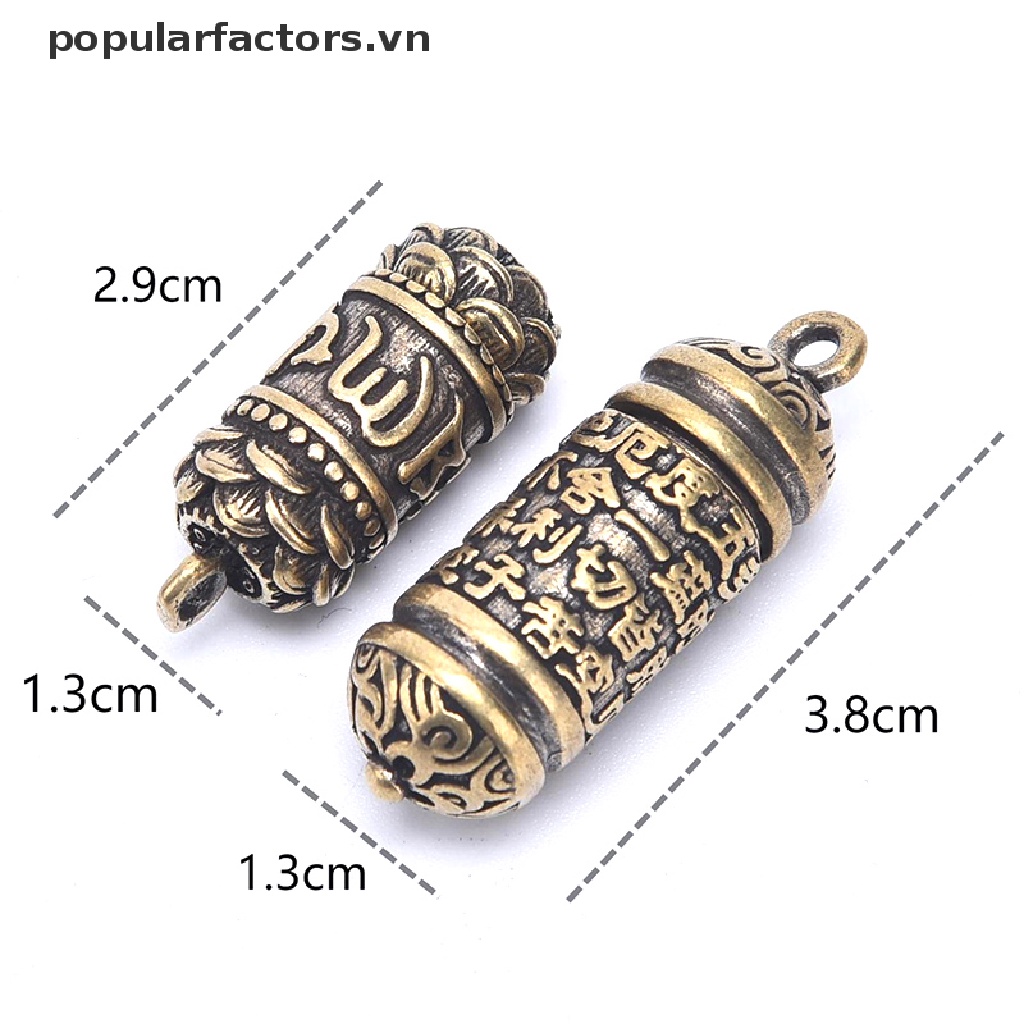 [Phổ Biến] Mặt Vòng cổ / Móc Khóa Hình Trụ Rỗng Bằng Đồng Thau Hình Phật