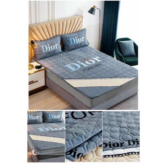 THẢM BỌC ĐỆM THƯƠNG HIỆU CAO CẤP, BỘ GA GỐI BỌC CHUN IN THƯƠNG HIỆU( tặng kèm 2 vỏ gối)