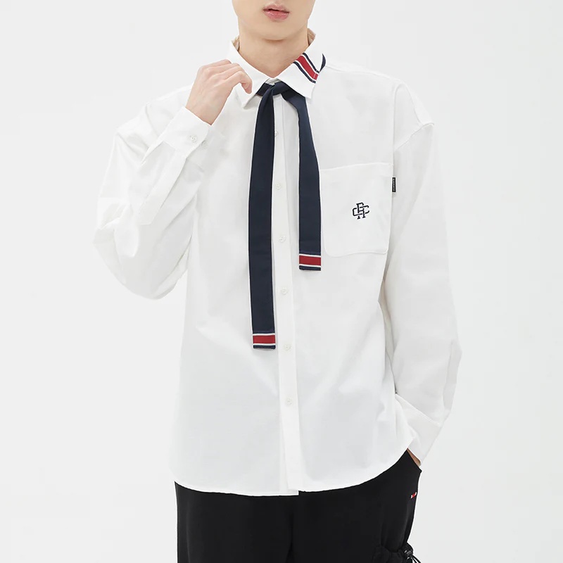 Áo sơ mi Romantic Crown chính hãng mang phong cách Hàn Quốc phù hợp cả nam và nữ| RC CLUB TIE SHIRT - M&S Authentic