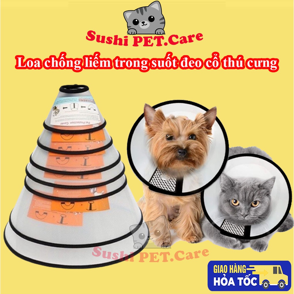Loa chống liếm trong suốt đeo cổ thú cưng / Vòng xấu hổ an toàn ...