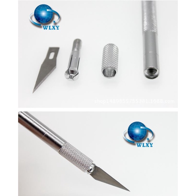 Dao cắt bột nail chuyên dụng -dao cắt bột nail inox tặng kèm 5 lưỡi dao thay thế