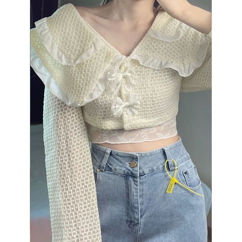 Jiashucheng Quần Jean Nữ Cạp Cao Ngang Mắt Cá Chân Phong Cách Mới