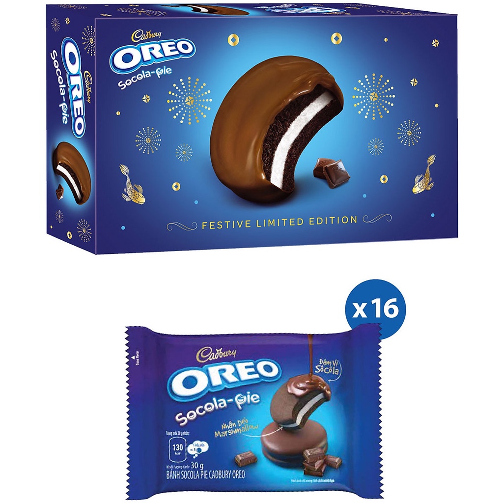 Hộp bánh Oreo Socola-pie Tết thật vui 480g