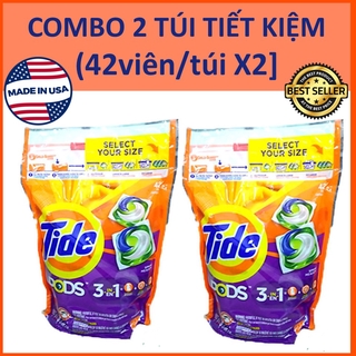 [Made in USA] Combo 2 túi viên giặt xả Tide Pods 3in1 Spring Meadow 42 viên/túiX2