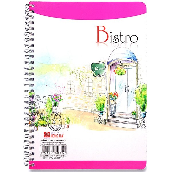 Sổ Lò Xo Bistro B5 - 200 Trang - Hồng Hà 2838 - Mẫu 2 - Màu Hồng