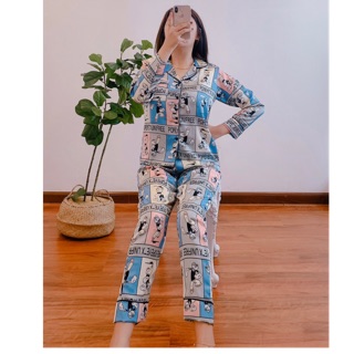 Đồ bộ pijama satin - tay dài quần dài