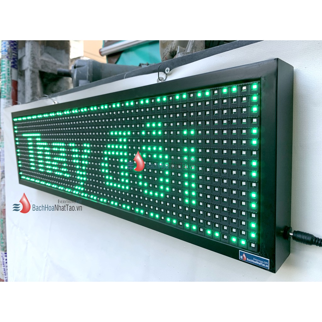 Bảng quảng cáo Led P10 Màu Xanh chỉnh nội dung bằng điện thoại