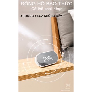 Đồng hồ báo thức bluetooth kiêm loa không dây E09