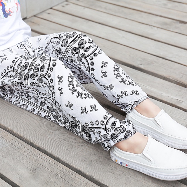 Quần Dài Lanh Thổ Cẩm Bo Gấu Cho Bé Trai Bé Gái Từ 3-6 tuổi - Lucky Girl shop