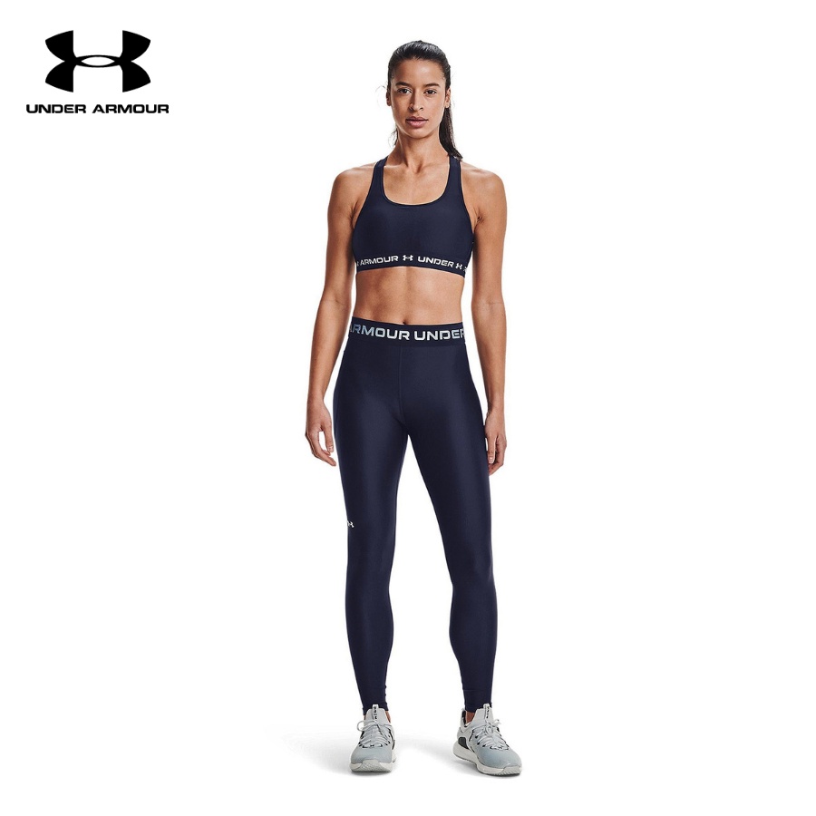 Quần legging thể thao nữ Under Armour HeatGear® Armour Wordmark Waistband Full-Length - 1365353-410