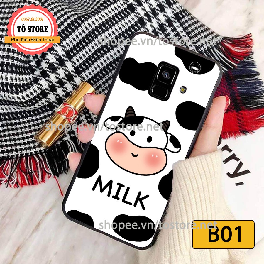 Ốp lưng Samsung A6 / J6 / A8 2018 / A5 2018 - Ốp lưng điện thoại Samsung cao cấp, in hình bò sữa ngộ nghĩnh đáng yêu.