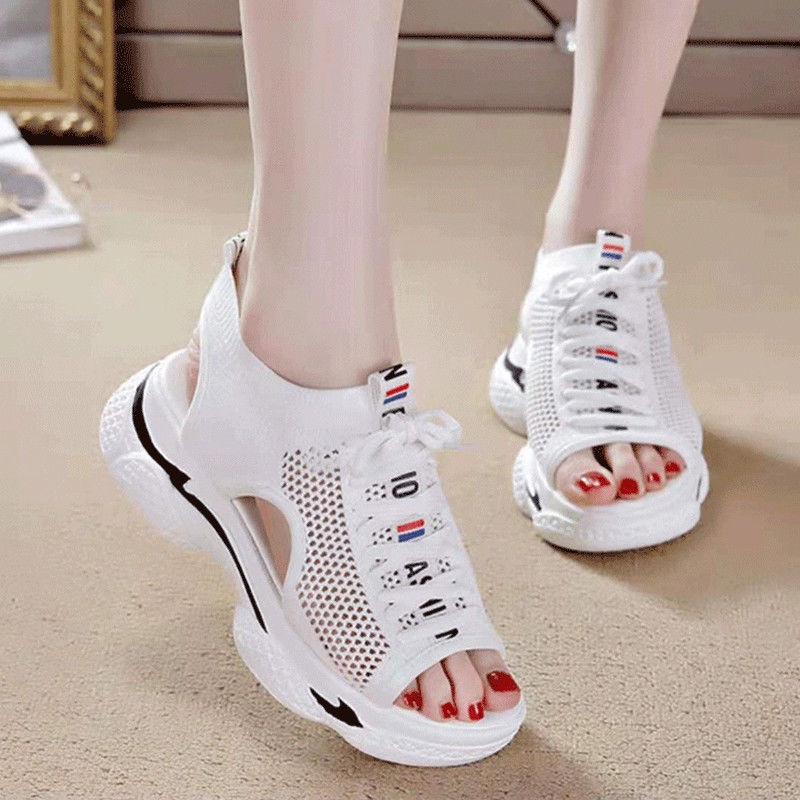 Giày sandal nữ Giày Sandal Thể Thao Mùa Hè Đế Dày Phối Lưới Thoáng Khí Phong Cách Mới