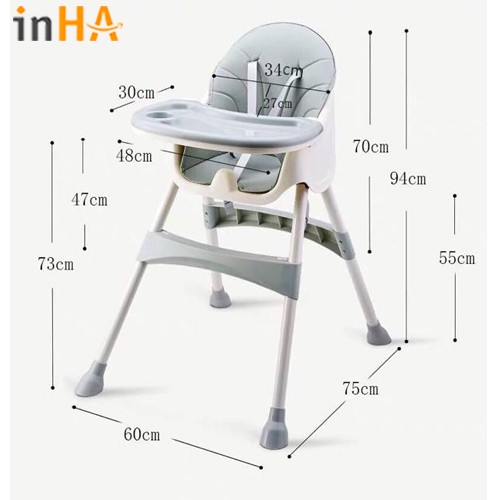 Ghế ăn dặm nâng chỉnh độ cao UMOO Hàn Quốc không bánh xe dành cho trẻ từ 6 tháng - 3 tuổi có 3 màu