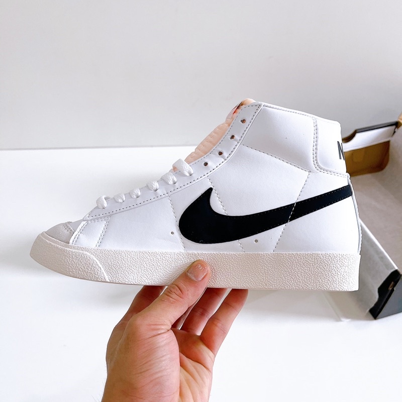 Giày sneaker bassic | Cổ cao thấp Blazer phối màu trắng đen