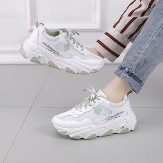(Video Thật + kiểm Hàng) Giày nữ sneaker hoa cúc chữ