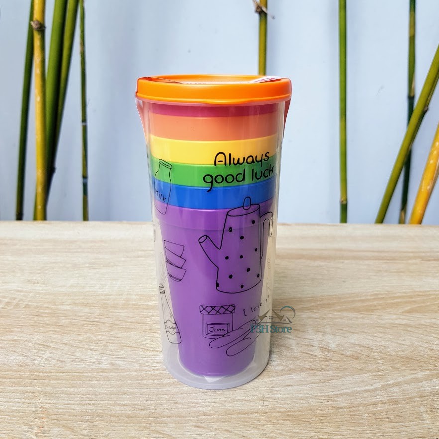 Bộ chén , ly , dĩa nhựa Lock&amp;Lock dành cho bé Rainbow - P3H Store