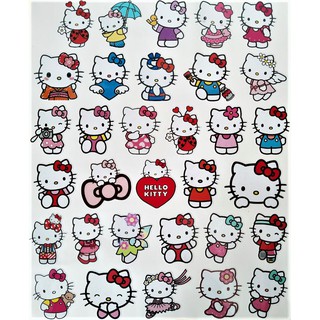 Bộ 30 Tem dán, sticker, hình dán HELLO KITTY cực xinh xắn - Chống Thấm Nước - 5.5cm